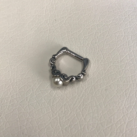 STEEL SEPTUM CLICKERS W/ PEARL